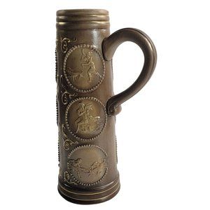 Vintage Salt Glazed German Beer Stein WF Kirchheimbolander Deer Hunting